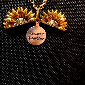 Gold tinted Sunflower necklace